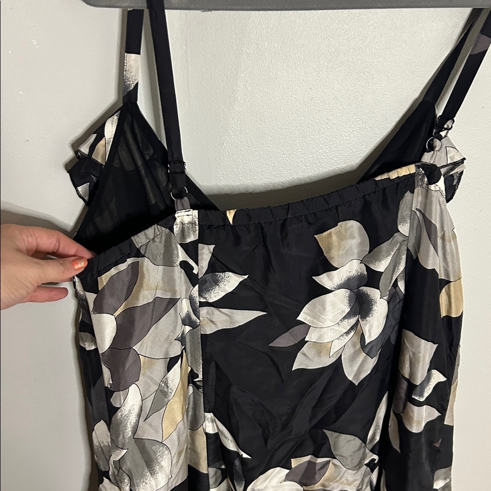 Old Navy Women's Plus Black and Gray 100% Silk Dress Dress - Picture 5 of 8